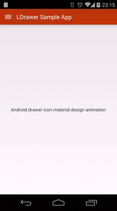 Android drawer icon with material design animation