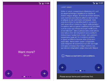 Make Android intro screen easy to use for everyone and extensible as possible