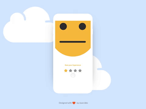 A custom android Rating view with Interactive Smiles