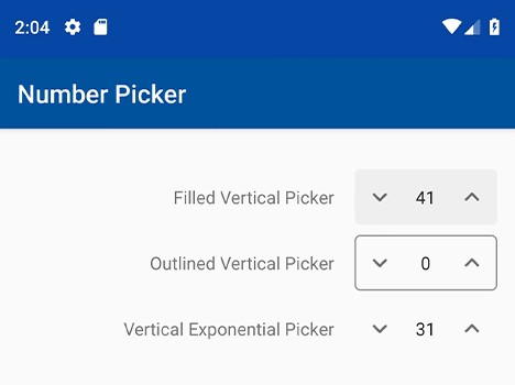 Android Number Picker with gestures
