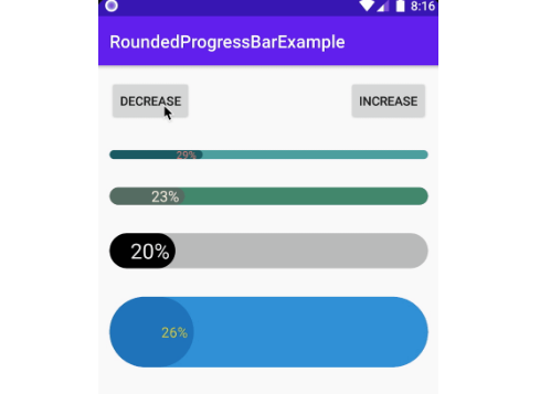 A animated progress bar that features rounded corners