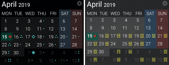 Minimal month calendar widget