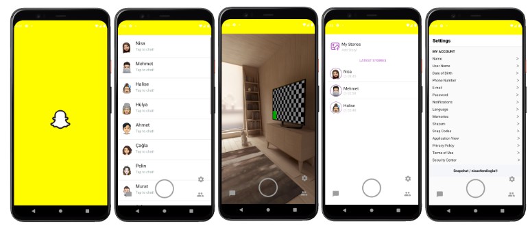 Clone of Snapchat app made using android studio and java