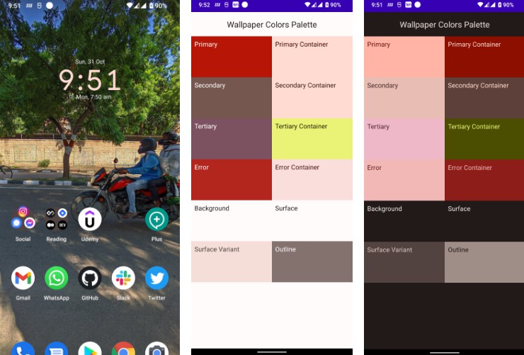 Android app that show the palette of material theme based on your wallpaper