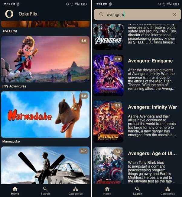 Movie App created using The Movie Database API